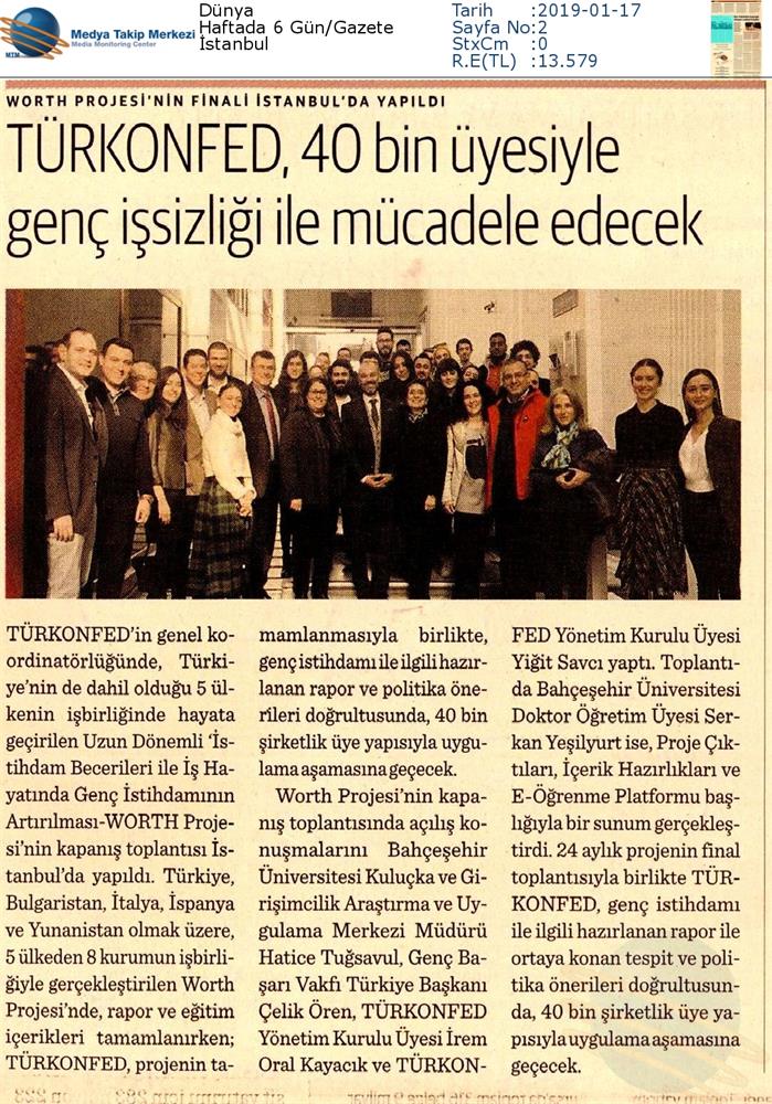 Worth Projesi Kapanis Toplantısı Medya Yansimalari 16 Ocak 2019 Istanbul - 6