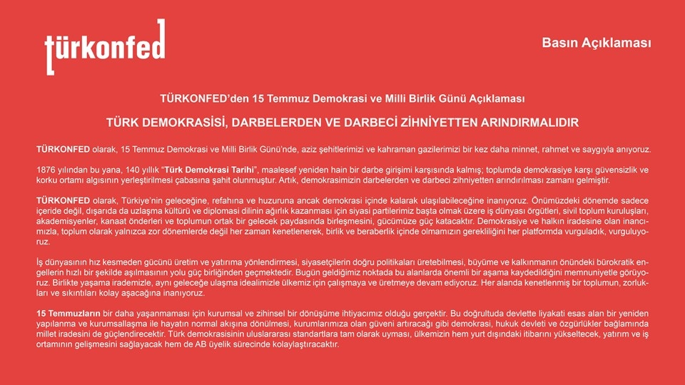 Türk Demokrasisi, Darbelerden ve Darbeci Zihniyetten Arındırılmalıdır