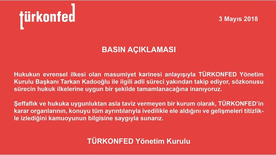 TÜRKONFED Basın Açıklaması