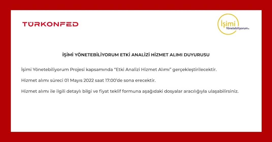 Etki Analizi Hizmet Alımı Duyurusu