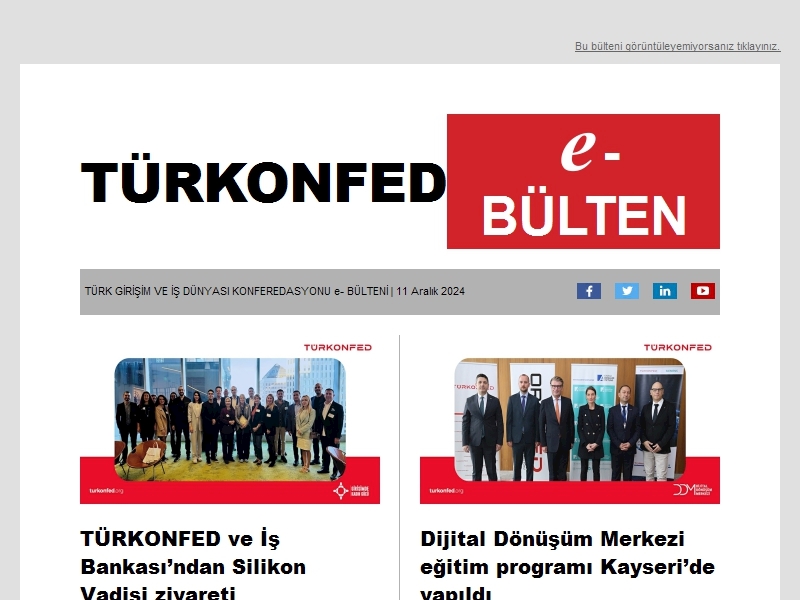 TÜRKONFED Ekim 2024 E-Bülten