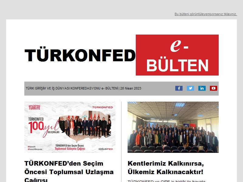 TÜRKONFED Nisan 2023 E-Bülten