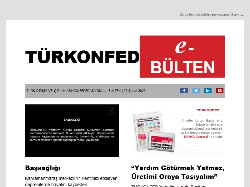 TÜRKONFED Şubat 2023 E-Bülten