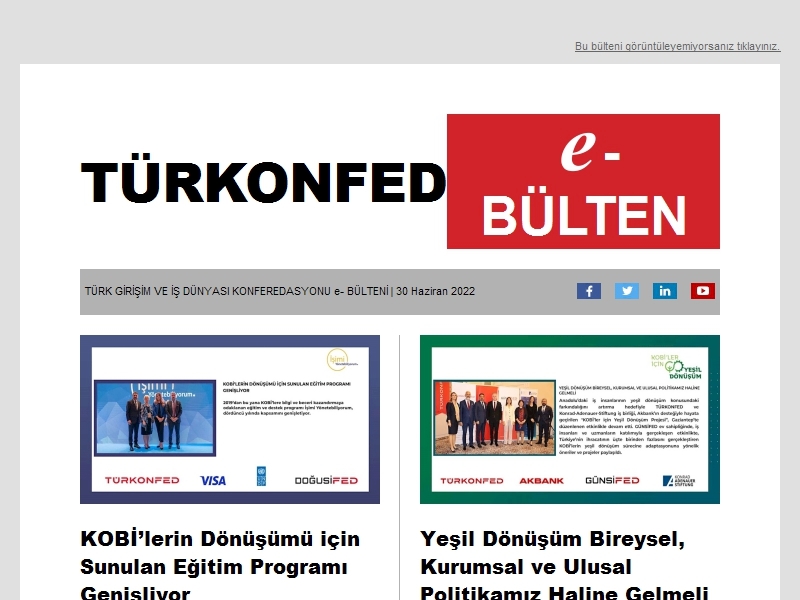 TÜRKONFED Haziran 2022 E-Bülten