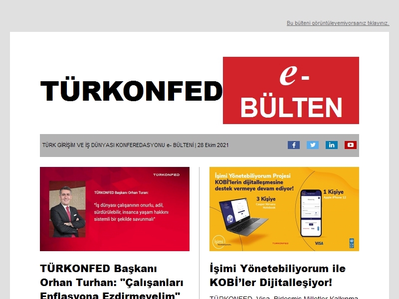 TÜRKONFED Ekim 2021 E-Bülten