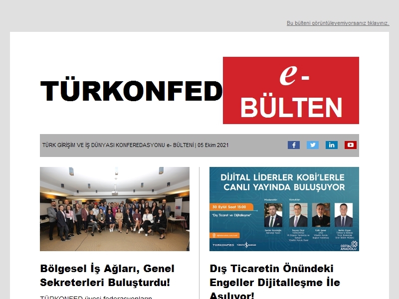 TÜRKONFED Eylül 2021 E-Bülten
