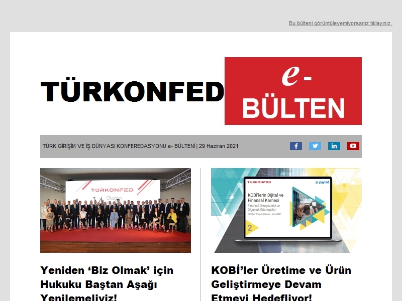 TÜRKONFED Haziran 2021 E-Bülten