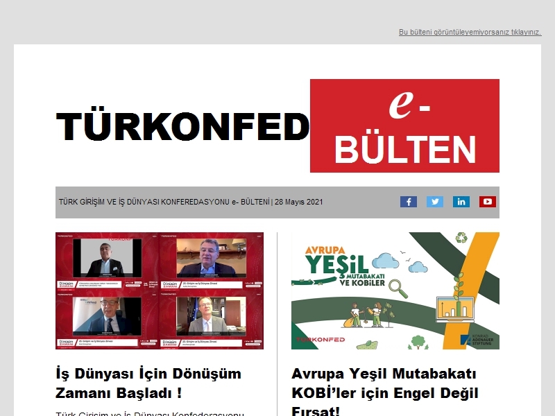 TÜRKONFED Mayıs 2021 E-Bülten