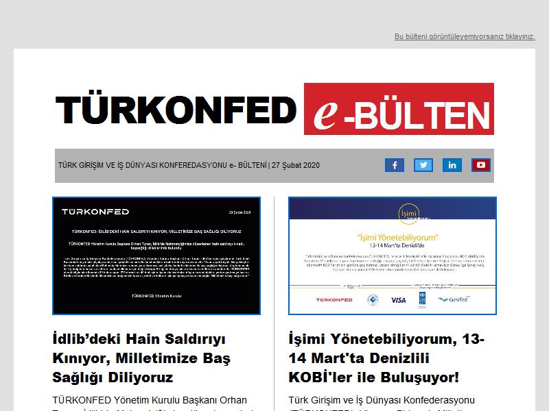 TÜRKONFED Şubat 2020 E-Bülten