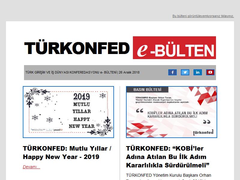 15 Aralık TÜRKONFED e-BÜLTEN