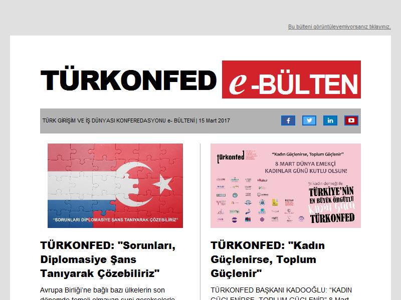 15 Mart TÜRKONFED e-Bülten
