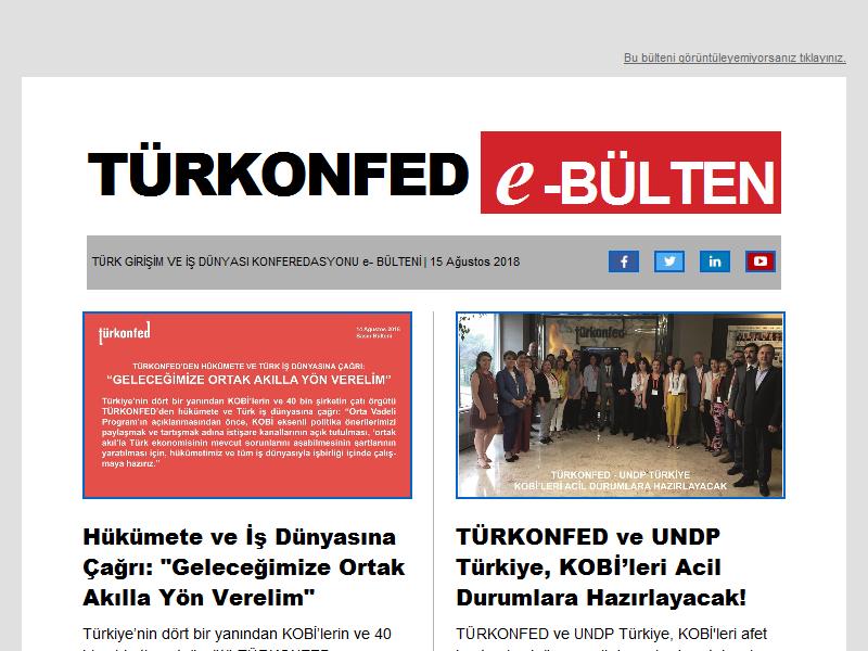 15 Ağustos TÜRKONFED e-Bülten