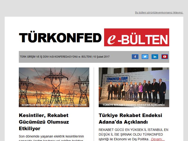 10 Şubat 2017 TÜRKONFED e-Bülten