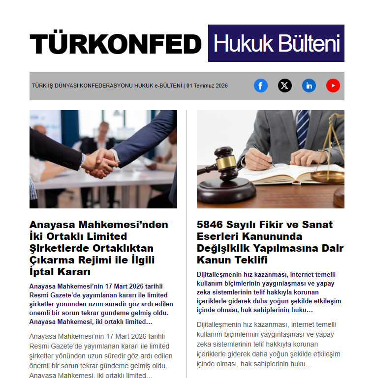 Hukuk Bülteni Temmuz 2026